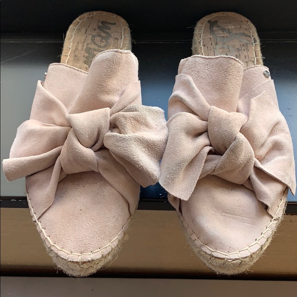 Sam Edelman pink suede slip ons